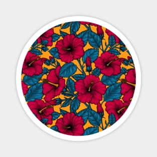 Red hibiscus flowers Magnet
